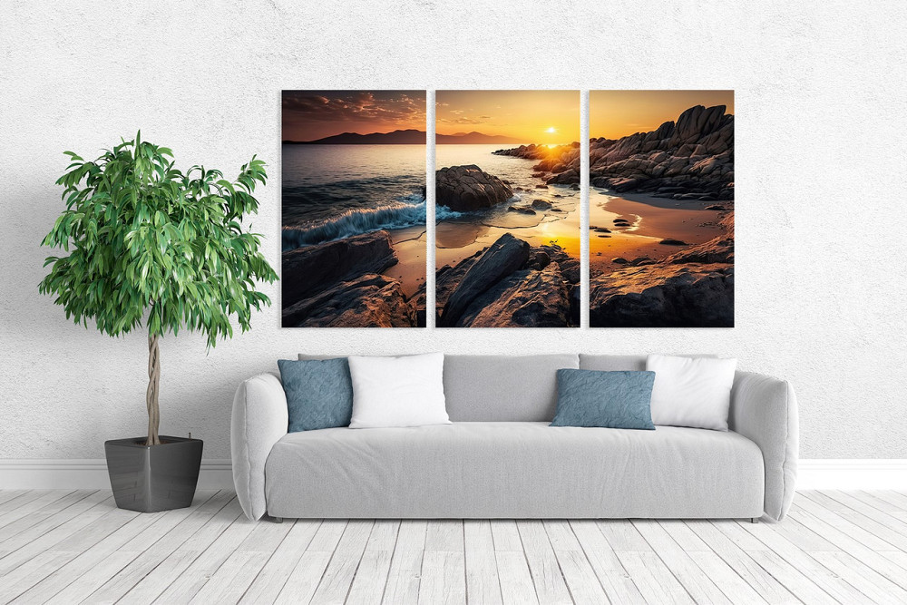 Модульная картина в гостиную / спальню   Морський краєвид    ART-150_3A 70х130 см Киев - изображение 2