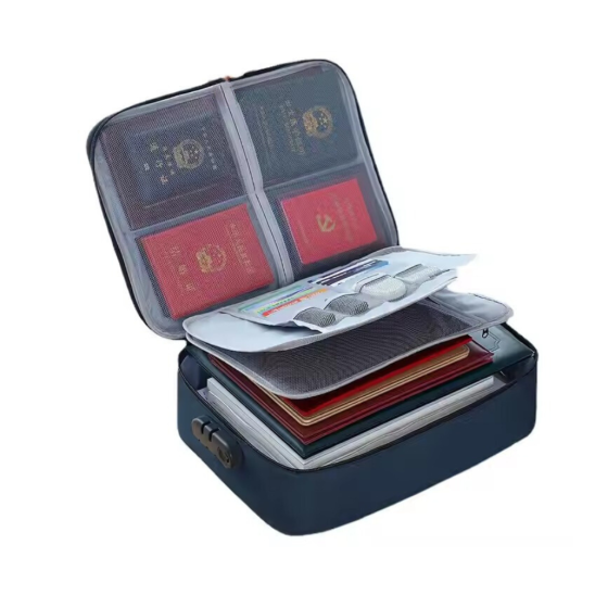 Органайзер сумка для документів водонепроникна із замком на 5 відділень, синя Кам'янець-Подільський