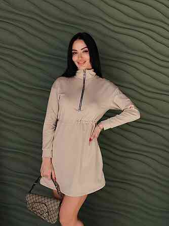 Трикотажное платье оверсайз на кулиске 