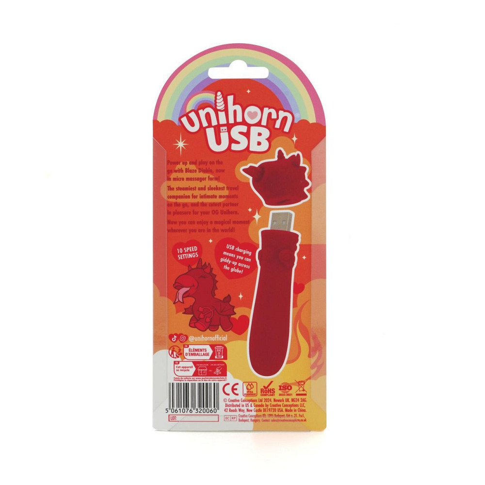 Вібратор-єдиноріжка Unihorn USB Bullet – Blaze Diablo віброкуля, USB-зарядка, 10 режимів Sex Aura Київ - фото 5
