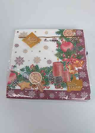 Салфетки бумажнае новогодние(ЗЗхЗЗ, 18шт)