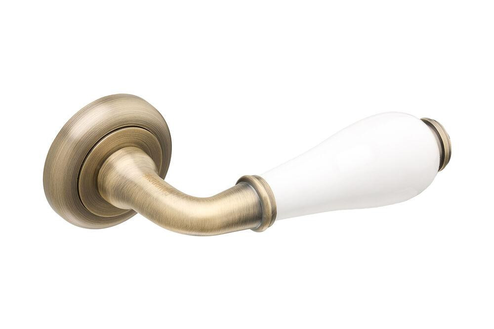 Ручки дверные Gavroche HYDRARGYRUM MAB/White - матовая бронза/ белый Киев - изображение 2