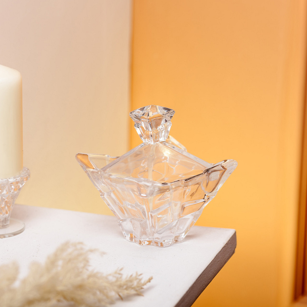 Квадратная стеклянная сахарница с крышкой 8.5 см Киев - изображение 5