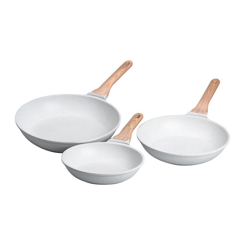 MGC Набір алюмінієвих сковорідок з товстим дном із 3 предметів MGC, білий HP-4-410W Коломыя - изображение 1