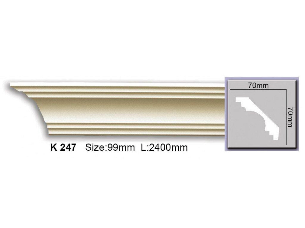 Карниз гладкий полиуретановый Harmony K 247 Днепр - изображение 1
