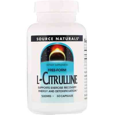 Аминокислота Source Naturals L-Цитруллин 500 мг, L-Citrulline, 60 капсул (SN2004) Винница
