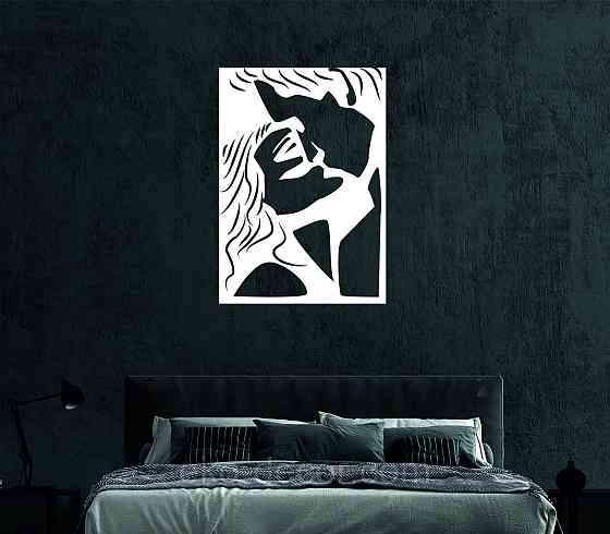 Декоративне настінне Панно «Поцілунок», Декор на стіну 110*77 см, Білий Київ