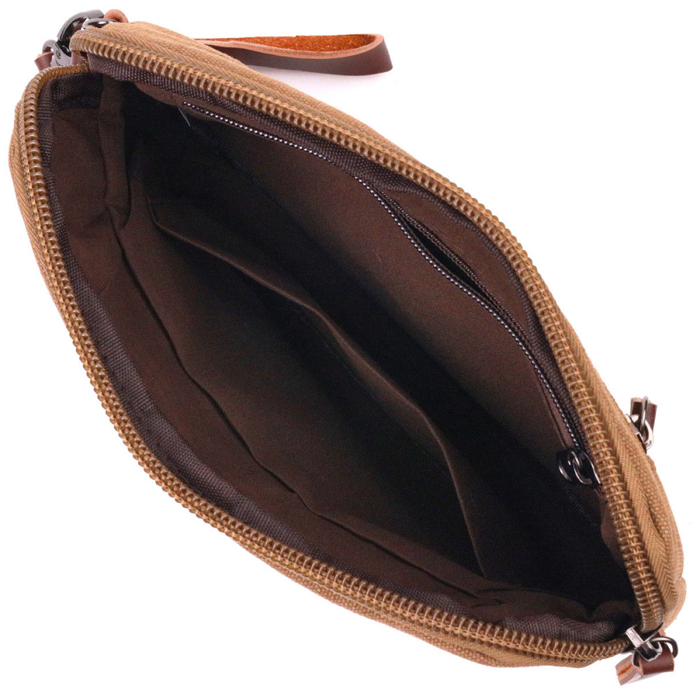 Практична чоловіча барсетка з текстилю 21260 Vintage Коричнева Київ - фото 6