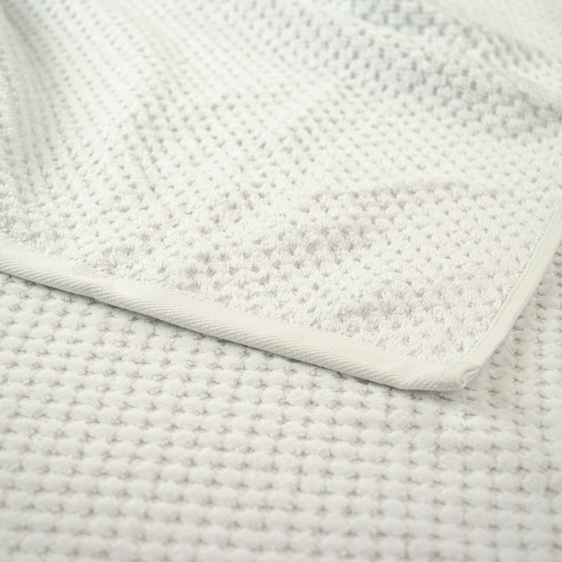 Полотенце махровое среднее однотонное 50x90см Damask Премиум качества Жаккардовое с велюром 550г/м2 (Белый) Сумы - изображение 3