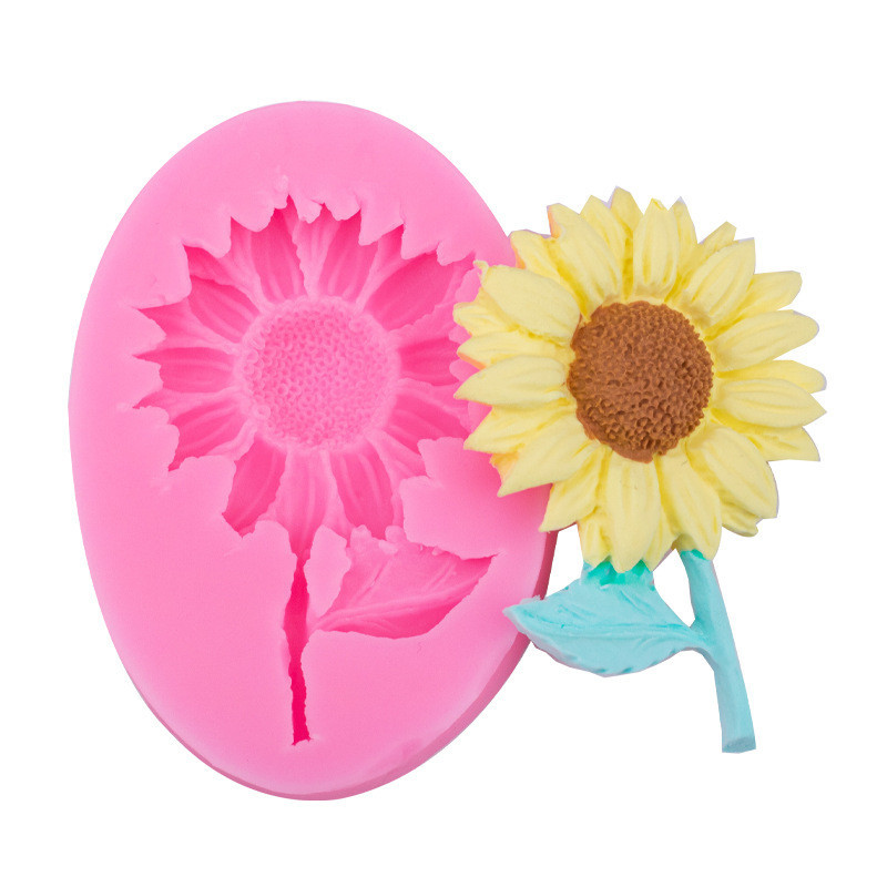 Молд силиконовый Подсолнух 80 на 55 мм розовый Киев - изображение 6