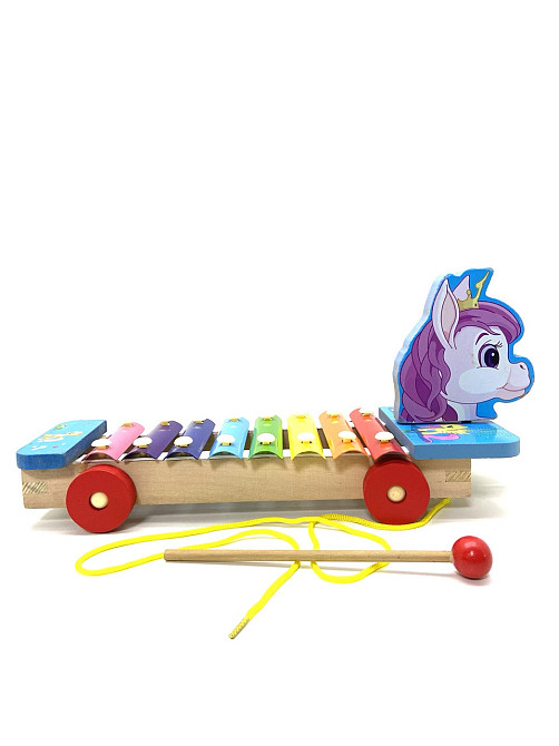 Ксилофон каталка Єдиноріжка на колесах Синій (C 39423) Чернигов - изображение 2