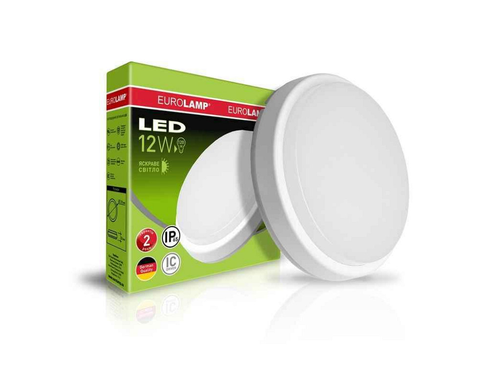 Светильник светодиодный LED круглый накладной ЖКХ 12W 5500K ТМ EUROLAMP Киев - изображение 1