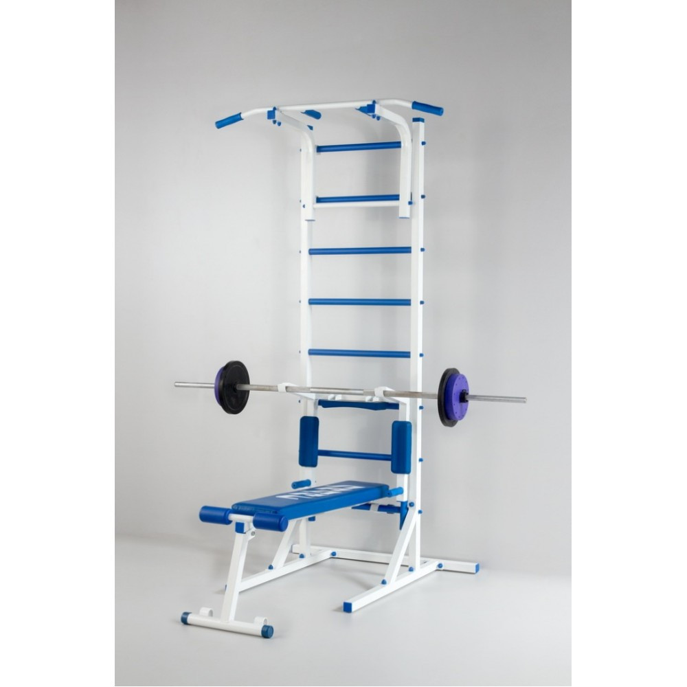 Шведська стінка пересувна Universal Blue універсальна без кріплень з лавкою для преса турнік бруси Кам'янське - фото 5