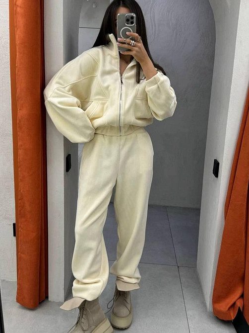 Жіночий стильний теплий флісовий костюм двійка, двосторонній фліс полар Одеса - фото 1