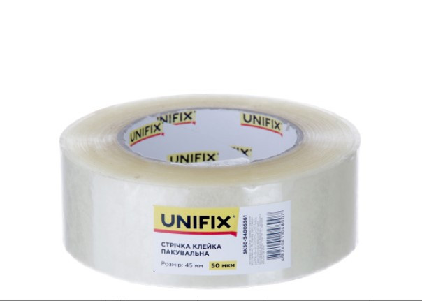 Скотч упаковочний 45мм 500м 50мкм Unifix прозорий Винница - изображение 1