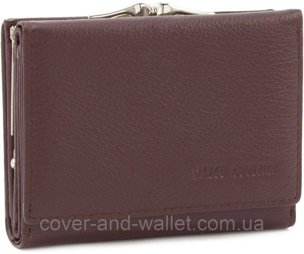 Женский кошелёк коричневого цвета в три сложения из кожи Marco Coverna Киев - изображение 9