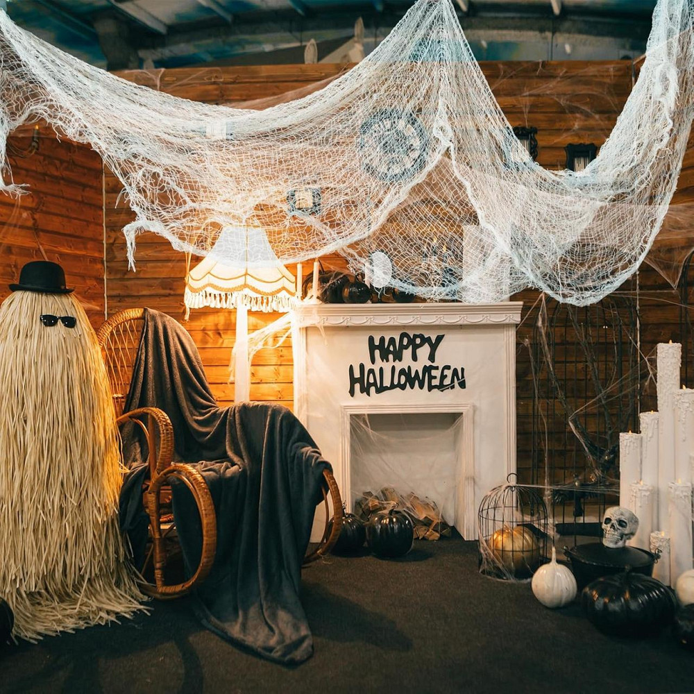 Тканина на Хелловін 1 штука 180 на 80 см білий Київ - фото 4