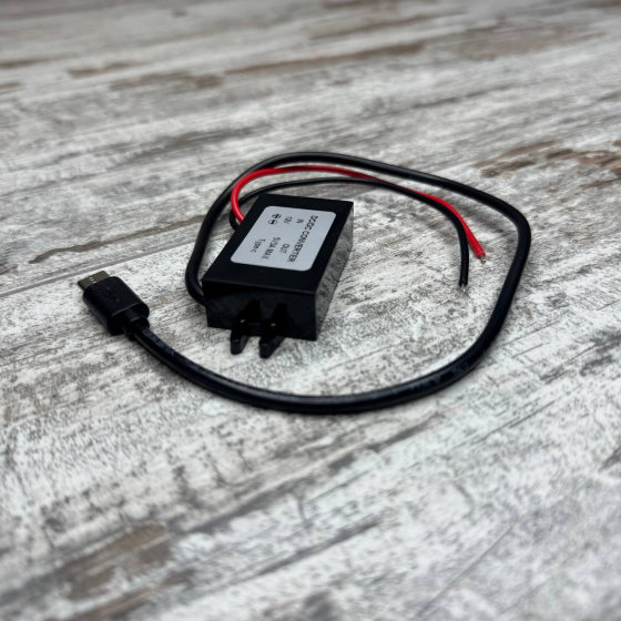 Перетворювач напруги 12В–5В 3А Type-C, блок живлення для авто зі схованою проводкою, адаптер USB Київ