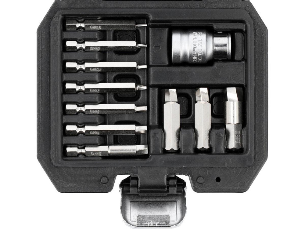 Набір естракорів гвинтів YATO торцеві з HEX спіральні квадрат 1/4" і 3/8", 11 шт [20] Одеса - фото 1