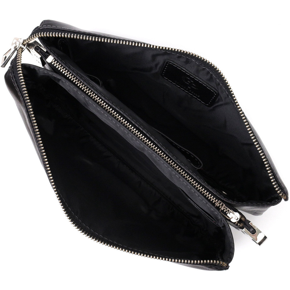 Розкішний жіночий клатч із натуральної шкіри GRANDE PELLE 11657 Чорний Київ - фото 6