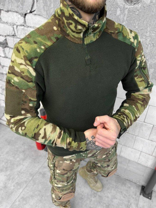 Тактическая флисовка ЗСУ солдат крест теплая олива Одесса - изображение 4