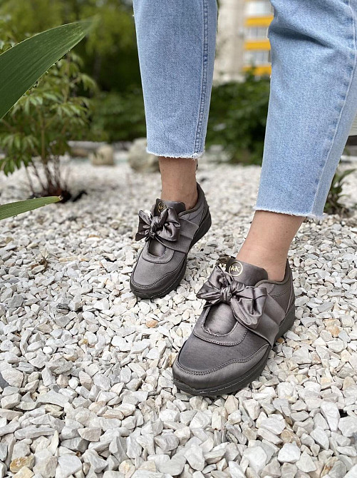 Сліпони жіночі -9 сірі атлас размер 37 (2471) Коломыя - изображение 1