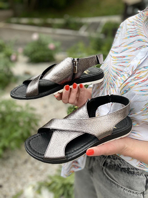 VIKTTORIO БосонІжки жіночі VIKTTORIO Лена графіт (літо, шкіра натуральна) (3681) 37р.38р. Коломыя - изображение 10