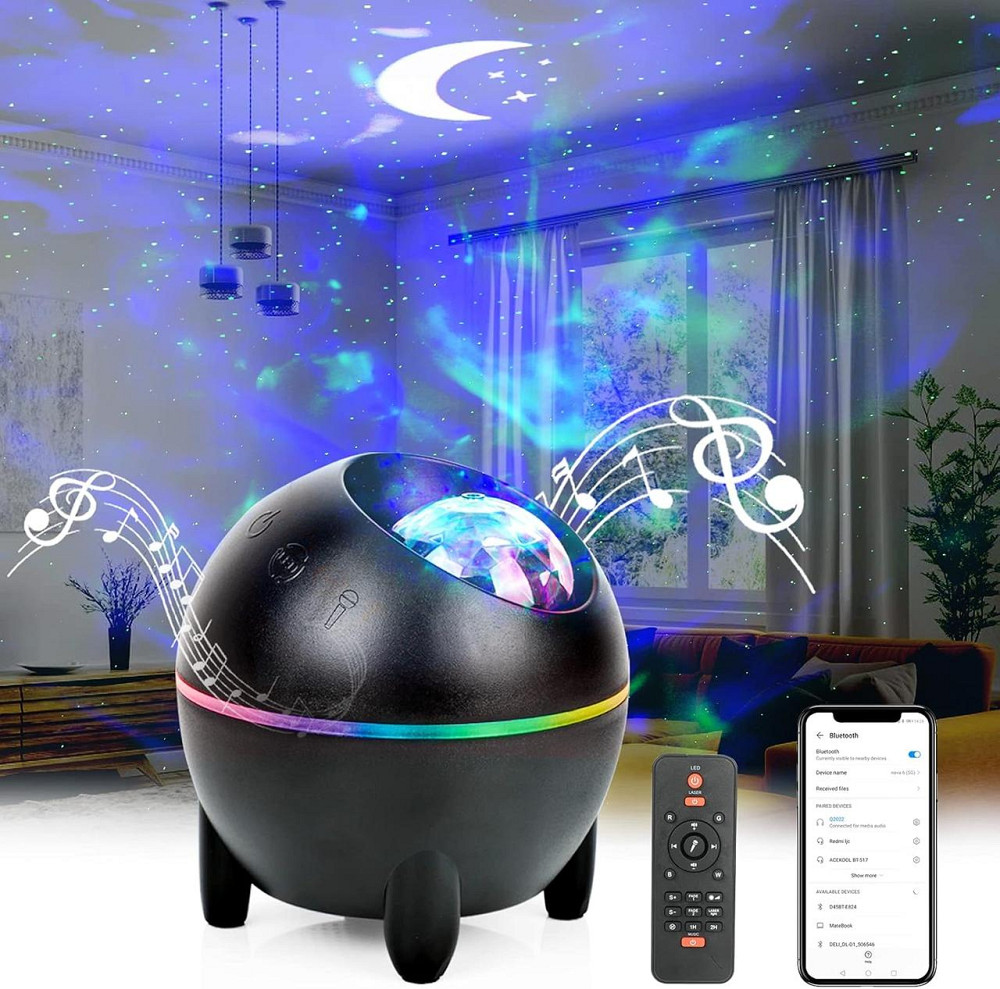 Проєктор зоряного неба Star Galaxy з Bluetooth, нічник з музикою, для дітей, вечірок, спальні, 21 режим Київ - фото 1