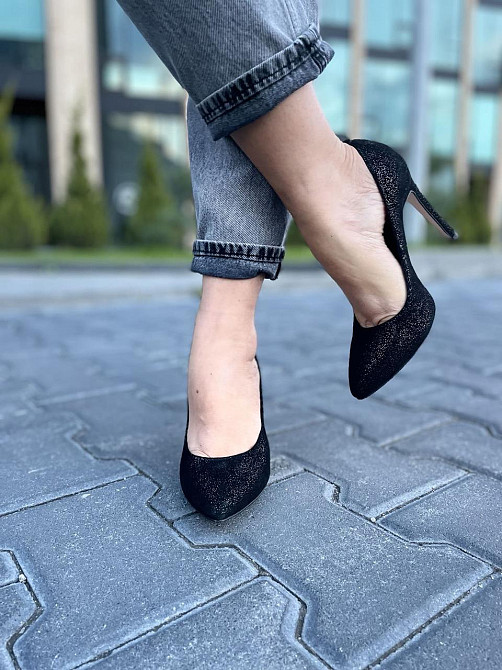 Nivelle Туфлі жіночі NIVELLE чорний/срібло натуральна замша 37р. 38р. каблук 11см (1740/10502-1 Коломия - фото 6