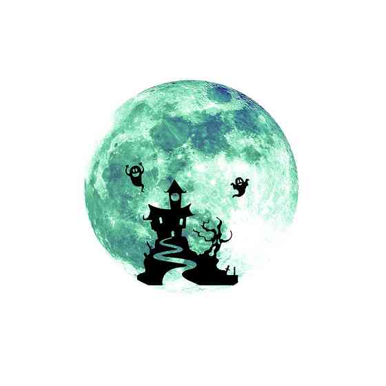 Наклейка на Хэллоуин Замок с привидениями 30 см салатовый Киев