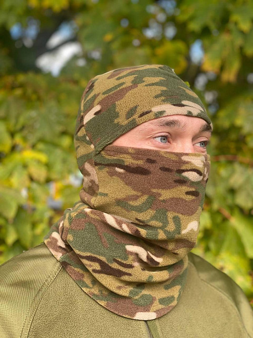 Балаклава чоловіча тактична підшоломник флісова мультикам зимова тепла Одеса - фото 5