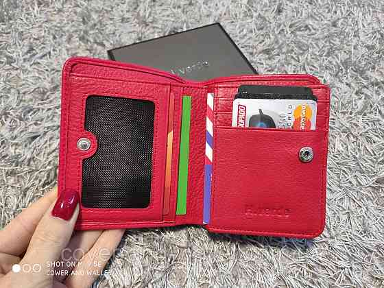 Стильний компактний жіночий гаманець з натуральної шкіри червоного кольору Helen Verde Київ