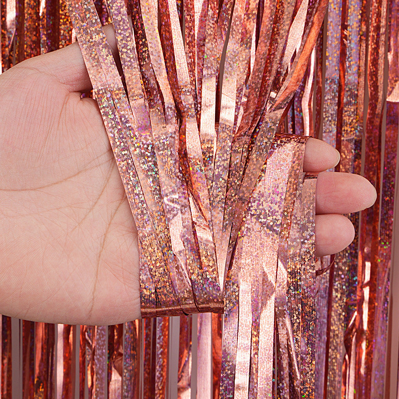 Дождик на фотозону с голограммой 2 м на 1 м розовое золото Киев - изображение 3