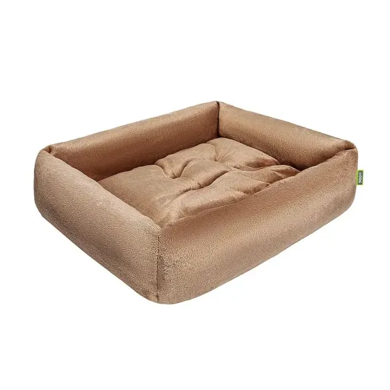Лежанка ХайДог HiDOG плюшева прямокутна S для собаки або кота капучино (38 х 48 х 12 см) Київ