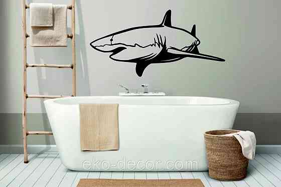 Декоративное настенное Панно «Акула» Декор на стену 90*44 см, Черный Киев