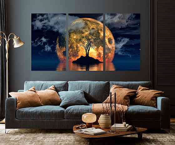 Модульная картина в гостиную / спальню  Місяць    ART-128_3A 70х130 см Киев