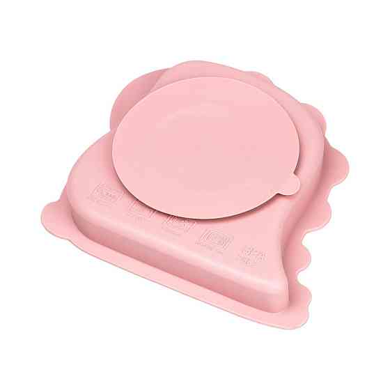 Набір дитячої силіконової посуди, 3 предмети, Рожевий Київ