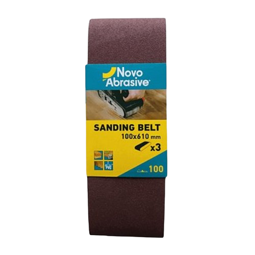 Стрічка шліфувальна 100*610мм P100 3 шт/уп NovoAbrasive Житомир - изображение 3