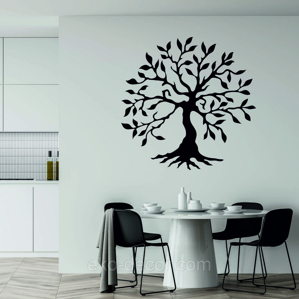 Декоративне настінне Панно «Дерево серце» Декор на стіну 90*42 см, Чорний Київ - фото 4