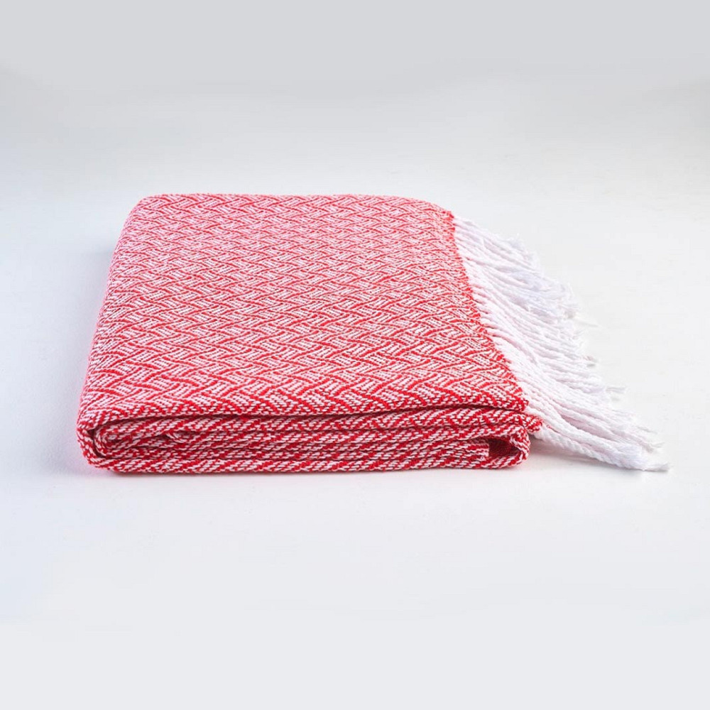 Бавовняний плед-покривало OSKAR 140х200см 350г/м2 (Червоний) Суми - фото 1