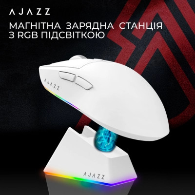 Мышка Ajazz AJ139 V2 MC Wireless/Bluetooth/USB White (AJ139-V2-MC-W) Винница - изображение 12