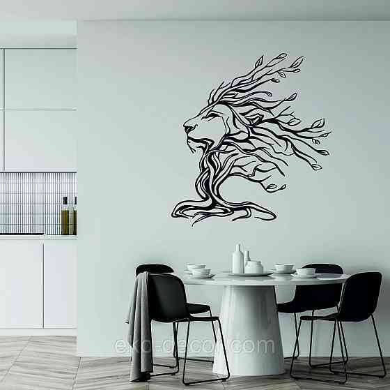 Декоративное настенное 3D Панно «Лев» Декор на стену с объемом 90*83 см, Черный Киев