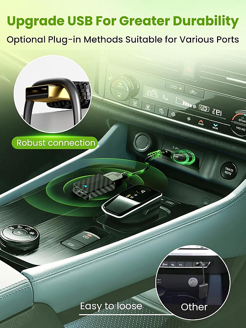 Бездротовий адаптер для CarPlay Android Auto, для авто з дротовим Карплей, WiFi Bluetooth підтримка iOS 10+/Android 11+ Київ - фото 6