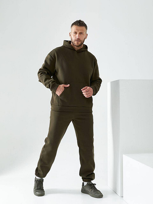Чоловічий спортивний теплий костюм на флісі Хакі 54/56 Харків - фото 4
