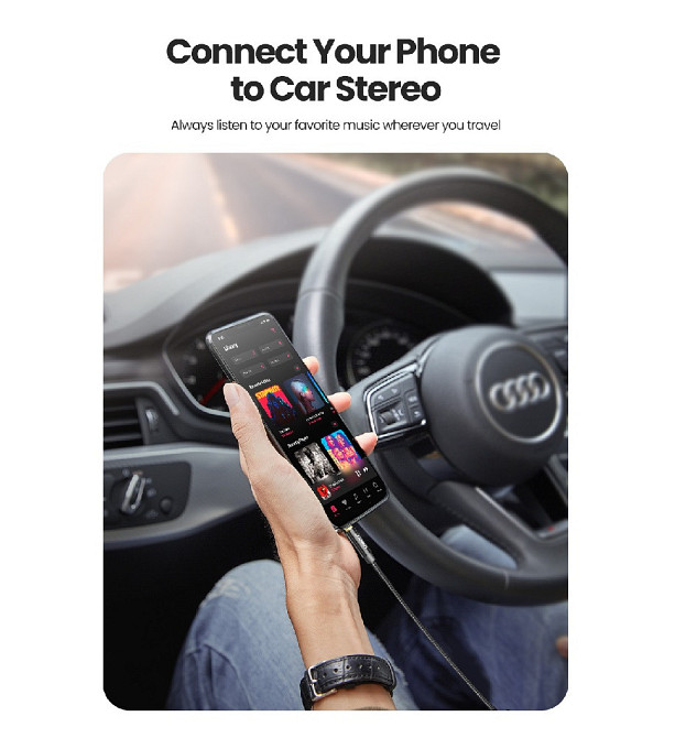 Аудиокабель UGREEN 3.5mm, 2м, синий Киев - изображение 1