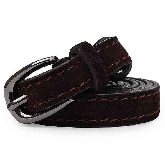 Замшевий стильний жіночий ремінь Vintage 20765 Темно-коричневий Київ