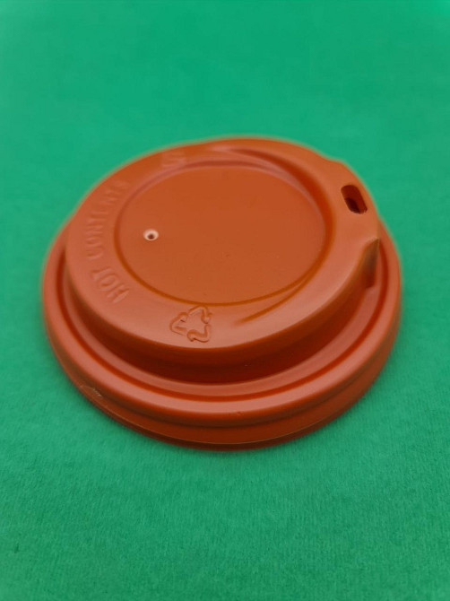 Кришка під стакан паперовий Ф90 (гар) помаранчева Маестро (50 шт) Харків - фото 1