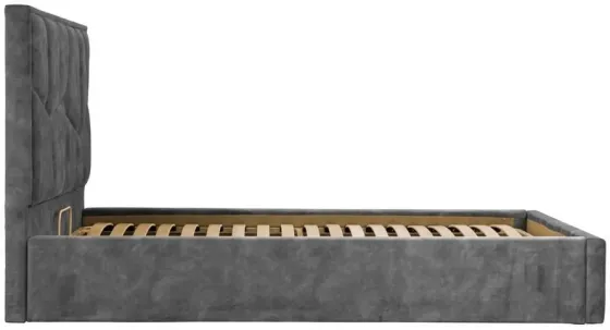 Кровать Двуспальная Mega Comfort 160 x 190 см Bolzano Dk Grey С подъемным механизмом и нишей для белья Темно-серый Киев