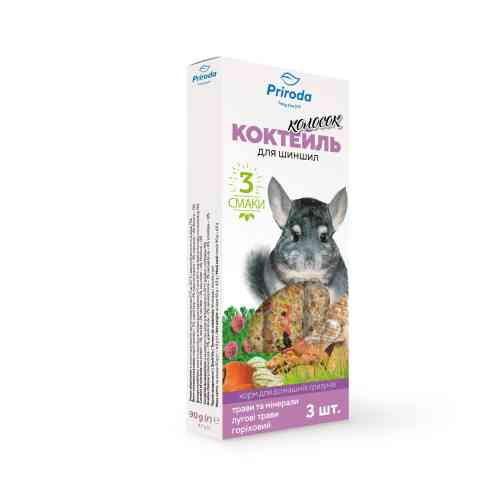 Ласощі Природа Колосок Коктейль для шиншил з луговими травами трави горіхи та мінерали 90 г Київ