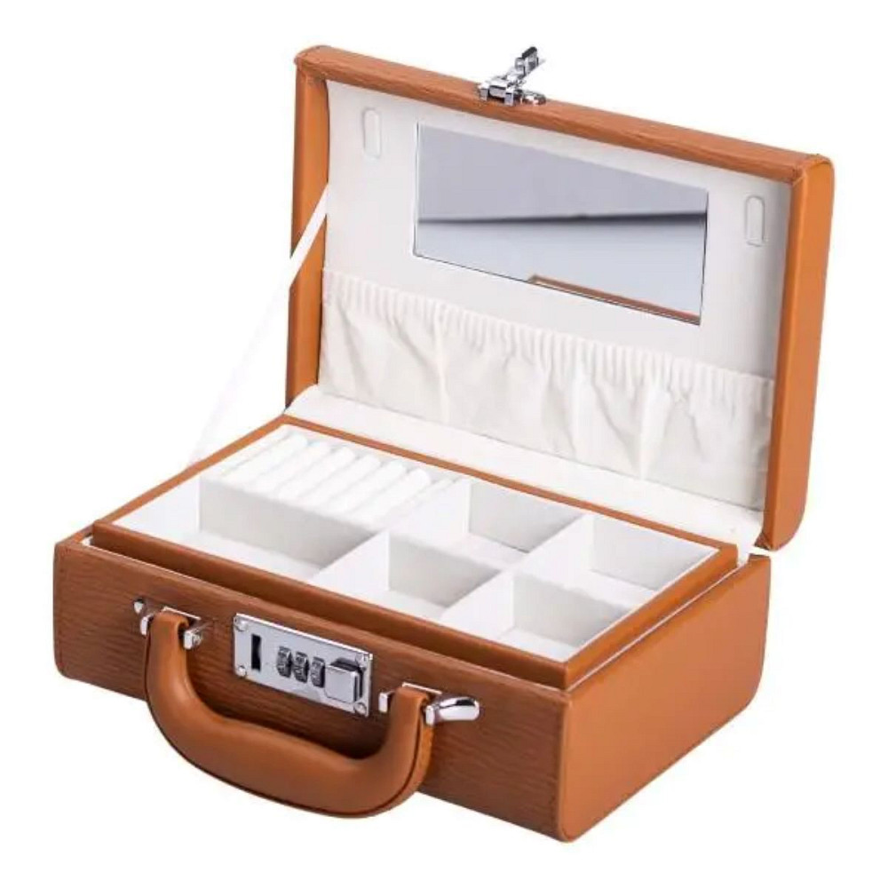 Скринька для прикрас з еко шкіри 2 яруси з кодовим замком органайзер для ювелірних виробів HP-5-24R Коломия - фото 2